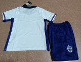 England Home White Kids Soccer Jersey 2024
