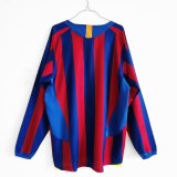 2005-2006 Barcelona Home Long sleeve 1:1 Quality Retro Soccer Jersey