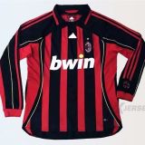 2006-2007 AC Home Long Sleeve 1:1 Quality Retro Soccer Jersey