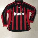 2006-2007 AC Home Long Sleeve 1:1 Quality Retro Soccer Jersey
