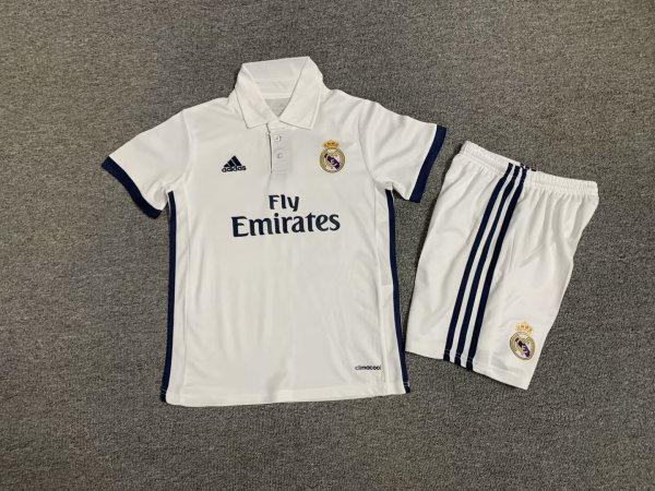 2016/2017 Real Madrid Home  1:1 Kids Retro Soccer Jersey