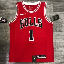 NBA Bulls crew red No. 1 Ross with chip 1:1 Quality