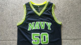 NBA Spurs #50 Admiral David Robinson high school Vintage Mesh Jersey dark blue 1:1 Quality