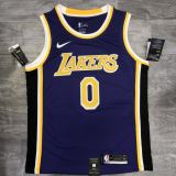 NBA Laker crew neck retro purple 0 Kuzma with chip 1:1 Quality