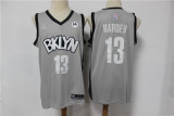 NBA 2021 Nets #13 Harden grey 1:1 Quality