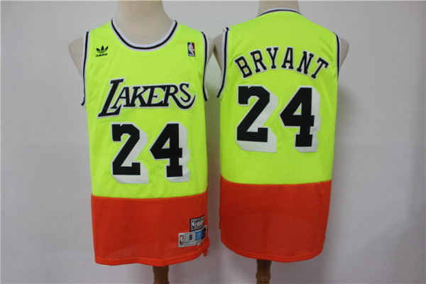 NBA Lakers 24 fluorescent green mosaic retro version 1:1 Quality