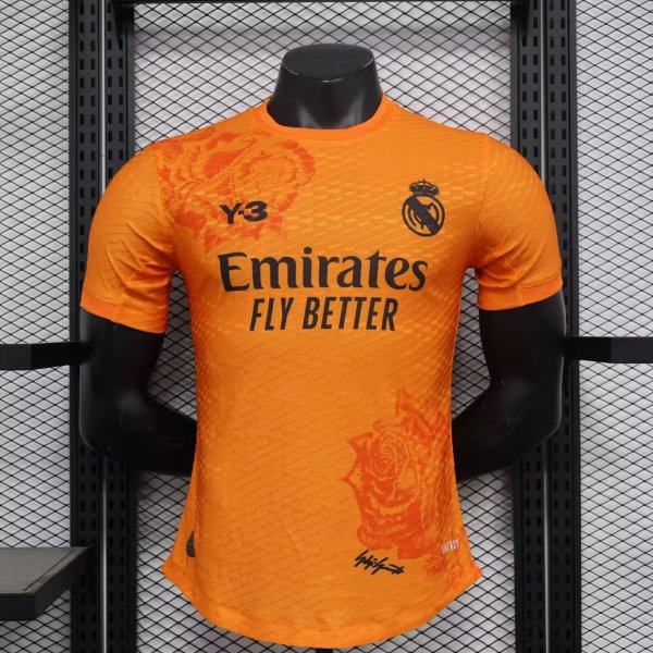 Real Madrid Y-3 Orange Player 1:1 Quality Soccer Jersey 23/24