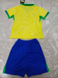 Brazil Home Yellow 1:1 Kids Soccer Jersey 24/25