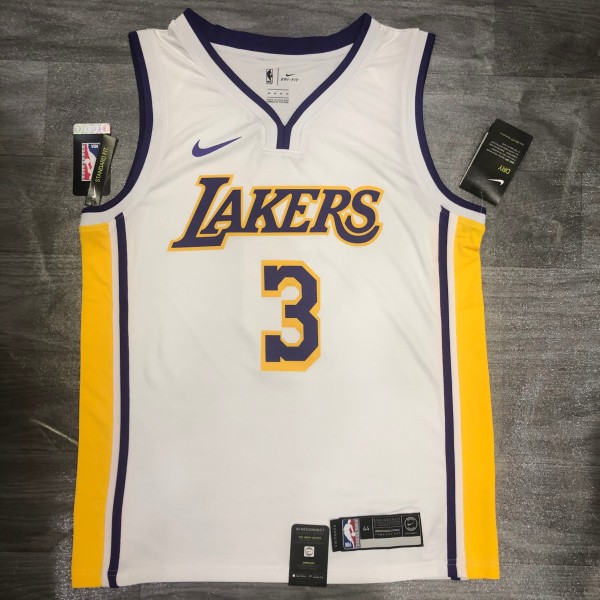 NBA Los Angeles vintage white V-collar No. 3 Davis with chip 1:1 Quality