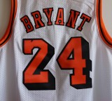 NBA Lakers #24 Kobe up white and down orange Vintage mesh 1:1 Quality