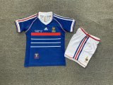 France Home 1:1 Kids Retro Soccer Jersey 1998