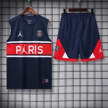 22/23 PSG Vest Training Kit Kit Dark Blue And Red Stripe 1:1 Quality Training Shirt
