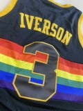 NBA Nuggets # 3 Lverson Snow mountain black top Mesh Jersey 1:1 Quality