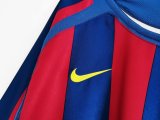 2005-2006 Barcelona Home Long sleeve 1:1 Quality Retro Soccer Jersey