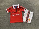 Manchester United Home Red 1:1 Kids Retro Soccer Jersey 1998/2000