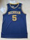 NCAA University of Michigan # 5 Jalen Rose dark blue jersey 1:1 Quality