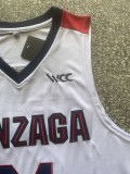 NCAA University of Gonzaga #24 white university Jersey 1:1 Quality