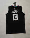 NBA New season clippers (new fabric print) 13 George City Edition dark blue, black, white, retro white 1:1 Quality