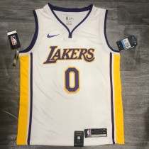 NBA Laker retro white V-collar No.0 Kuzma with chip 1:1 Quality