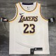 NBA Laker crew neck retro white No. 23 LeBron James with chip 1:1 Quality