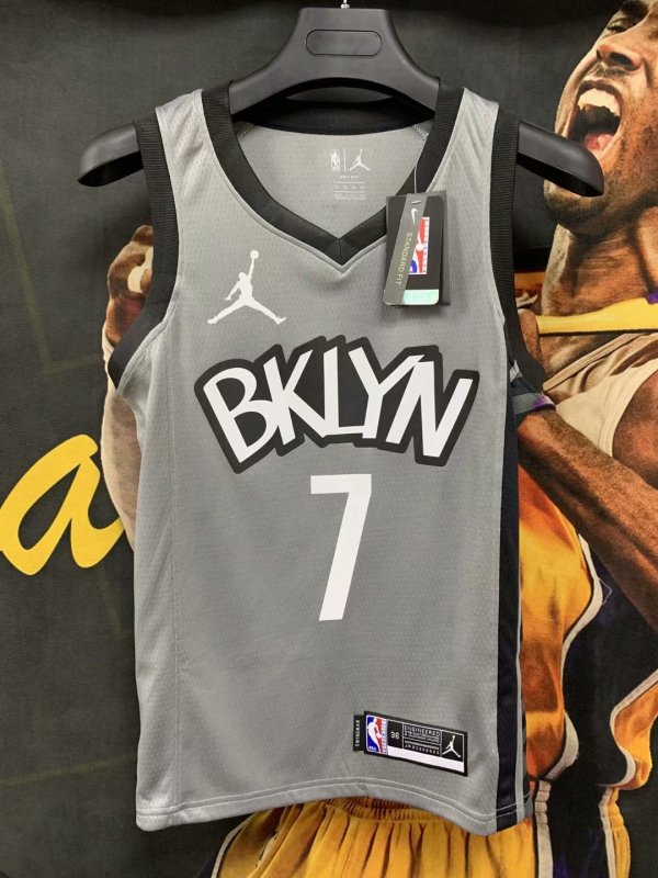 NBA Nets grey Durant No.7 1:1 Quality