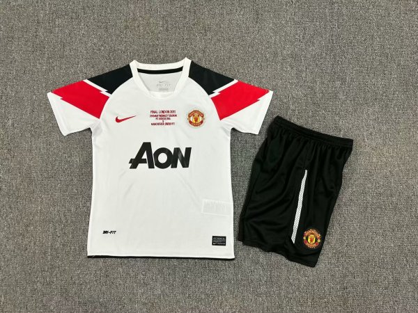 Manchester United Away Red 1:1 Kids Retro Soccer Jersey 2010/2011