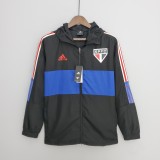 2022 Sao Paulo Black-Blue Windbreaker（红色阿迪红白三边）