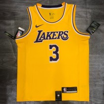 NBA Los Angeles crew neck vintage yellow 3 Davis with chip 1:1 Quality