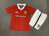 Manchester United Home Red 1:1 Kids Retro Soccer Jersey 1999/2000