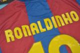 2007-2008 Barcelona Home Long sleeve 1:1 Retro Soccer Jersey