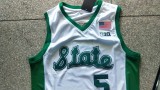 NBA Michigan Spartans #5 white university shirt 1:1 Quality