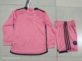24/25 Inter Miami  Home Long Sleeve 1:1 Kids Soccer Jersey