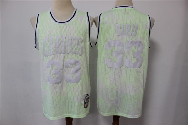 NBA Celtic 33 light green split print limited edition Jersey 1:1 Quality