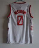 NBA New season rockets (new fabric printing) No.0 Westbrook White City Edition 1:1 Quality