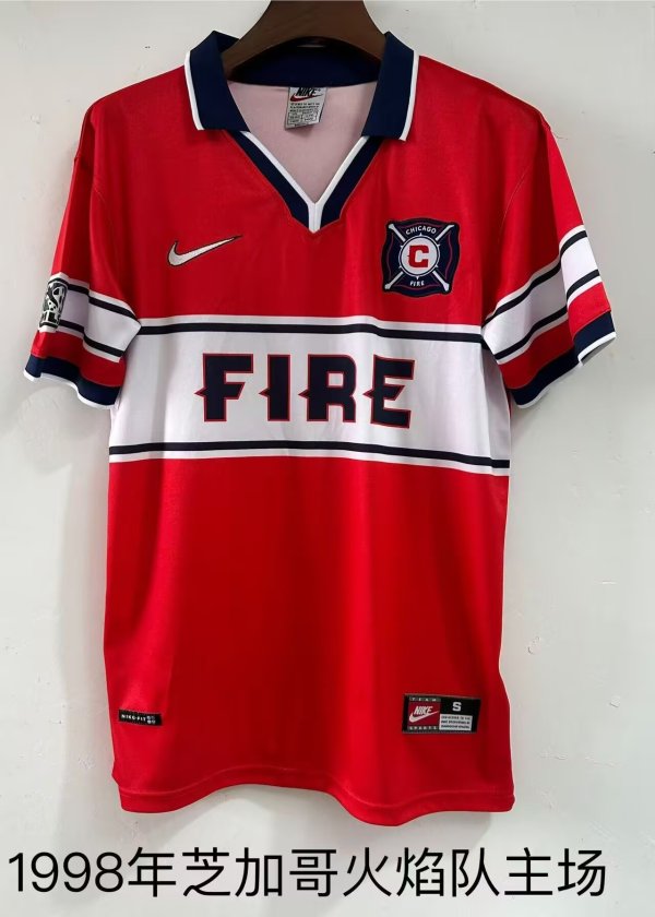 Chicago Fire FC Home Fans Retro 1:1 Quality Soccer Jersey 1998