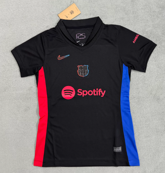 Barcelona Away Black Woman's Fans 1:1 Quality Soccer Jersey 24/25
