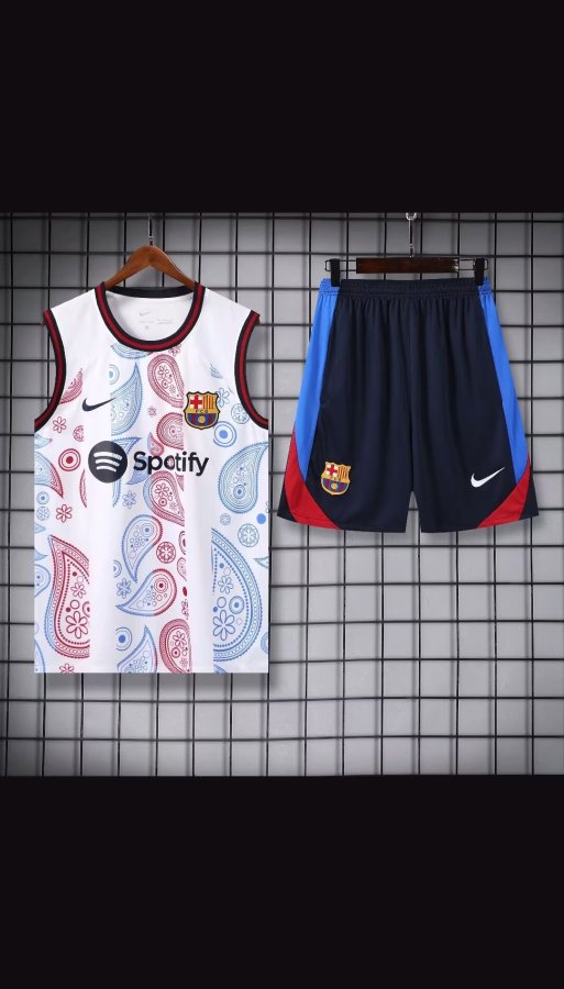 Barcelona White And Black1:1 Quality Training Vest(A-Set)24/25