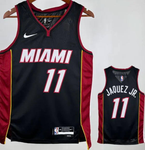Miami Heat JAQUEZ JR. #11 Black 1:1 Quality NBA Jersey 24/25
