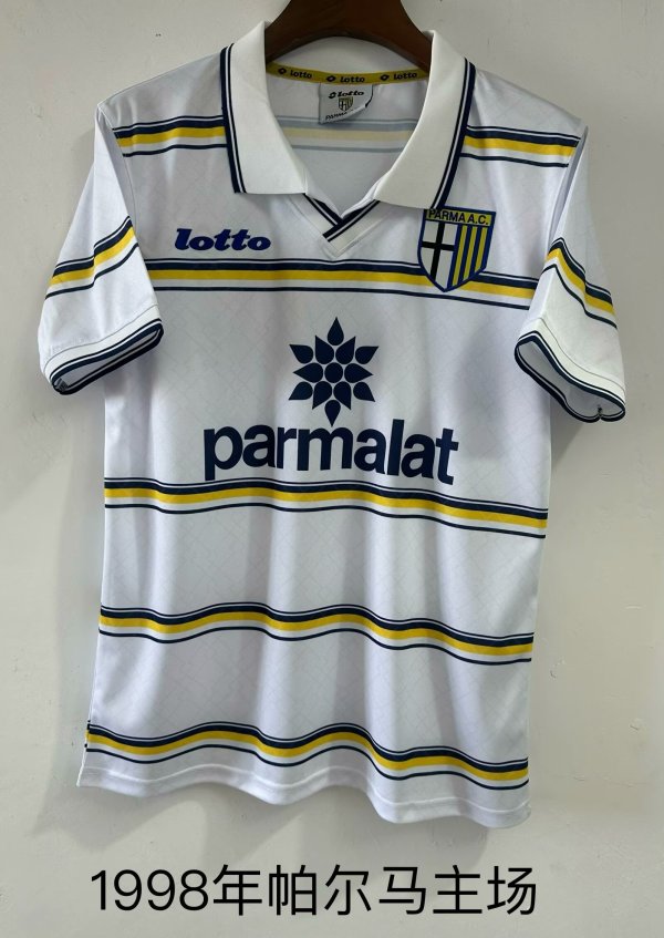 Parma Home White Fans Retro 1:1 Quality Soccer Jersey 1998
