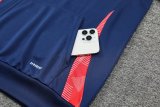 Manchester United Hooded Long Sleeved Blue 1:1 Training suit 24/25