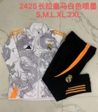 Real Madrid White (Inkjet Dragon)Training Tracksuit 1:1 Quality Training Jersey 24/25