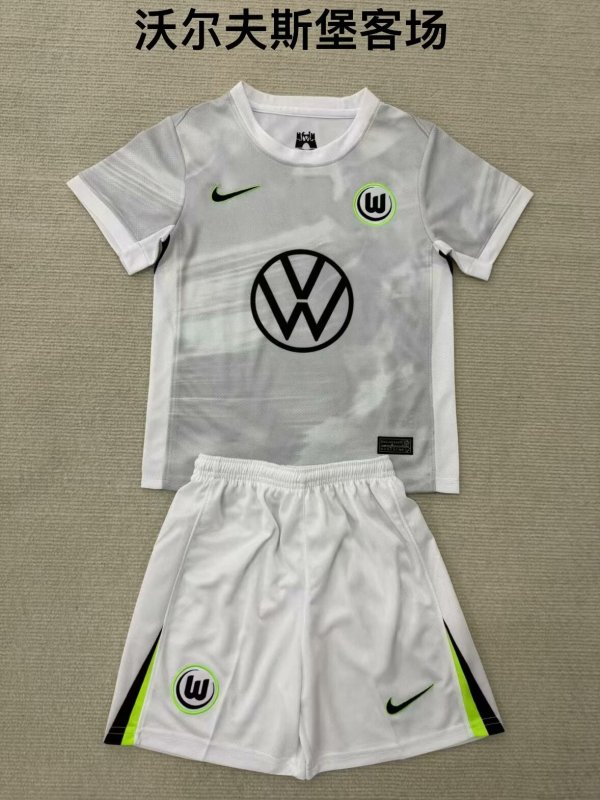 Wolfsburg Away Kids 1:1 Quality Soccer Jersey 25/26