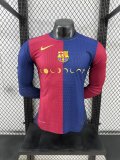 Barcelona  Home Coldplay Band Long Sleeved  PLayer  1:1 Quality Soccer Jersey 24/25（月亮广告）