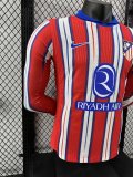 Atletico Madrid Home Long Sleeve Player 1:1 Quality Soccer Jersey 24/25