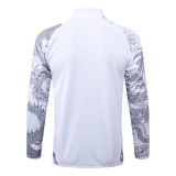 Real Madrid White (Inkjet Dragon)Training Tracksuit 1:1 Quality Training Jersey 24/25