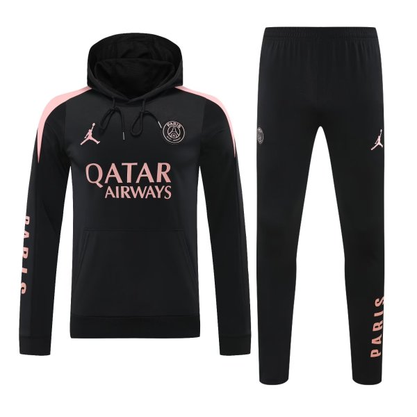 Paris Hooded Long Sleeved Black 1:1 Training suit 24/25