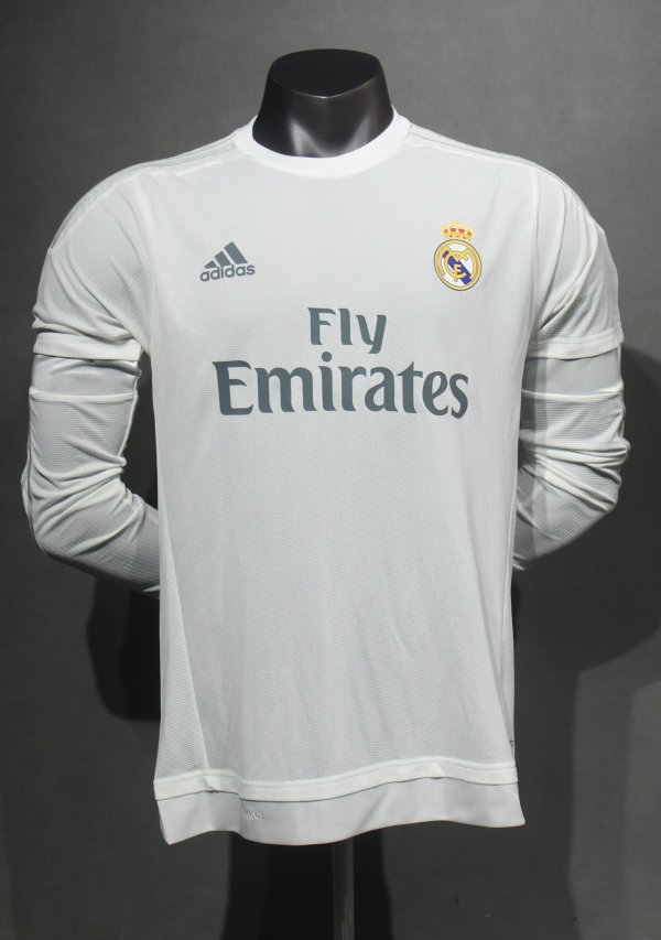 Retro Real Madrid Home Long Sleeve Player 1:1 Quality Soccer Jersey 2015/2016