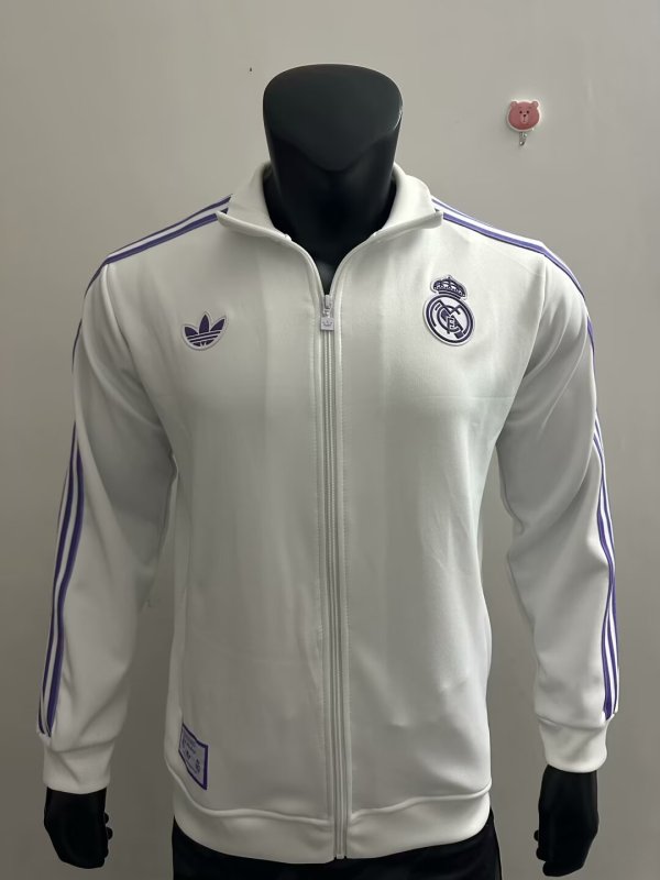 Real Madrid White Jacket Tracksuit Retro Player 1:1 Quality 24/25