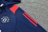 Manchester United Hooded Long Sleeved Blue 1:1 Training suit 24/25