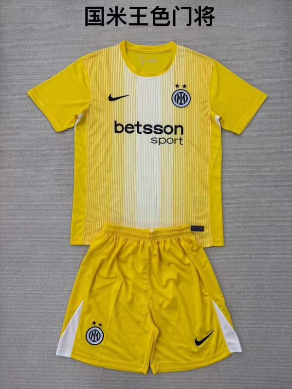 Inter Milan Goalkeeper Kids kits 1:1 Quality Soccer Jersey 25/26